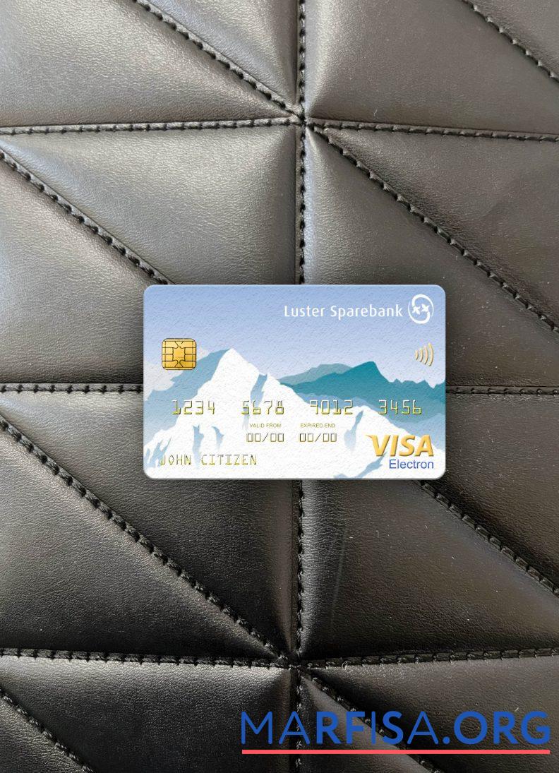 Realistic Norway Luster Sparebank visa electron card photolook front download for verification